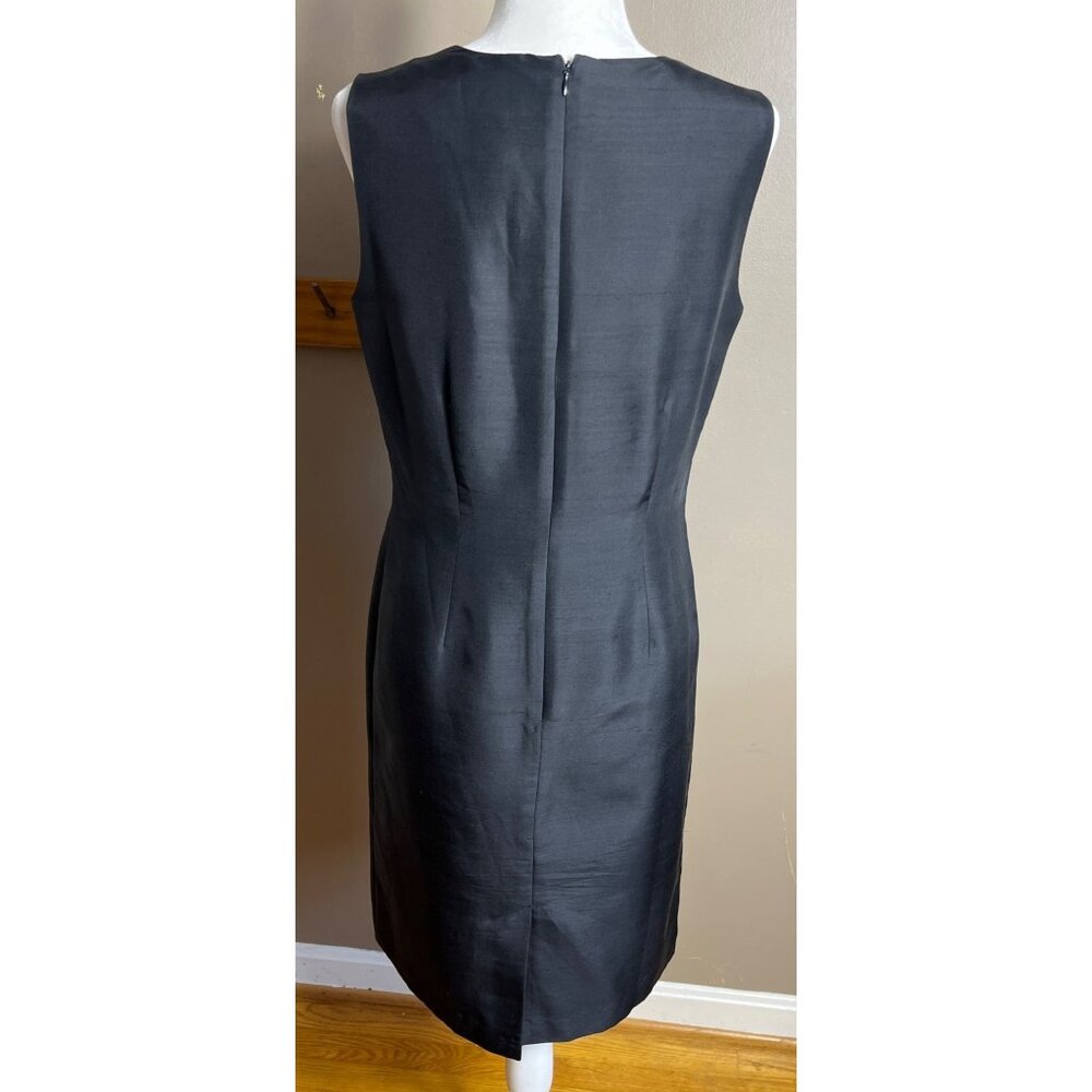 Worthington Silk Dress Black Sheath Normcore Classic Luxury Glam Party Womens 8 - Picture 4 of 12